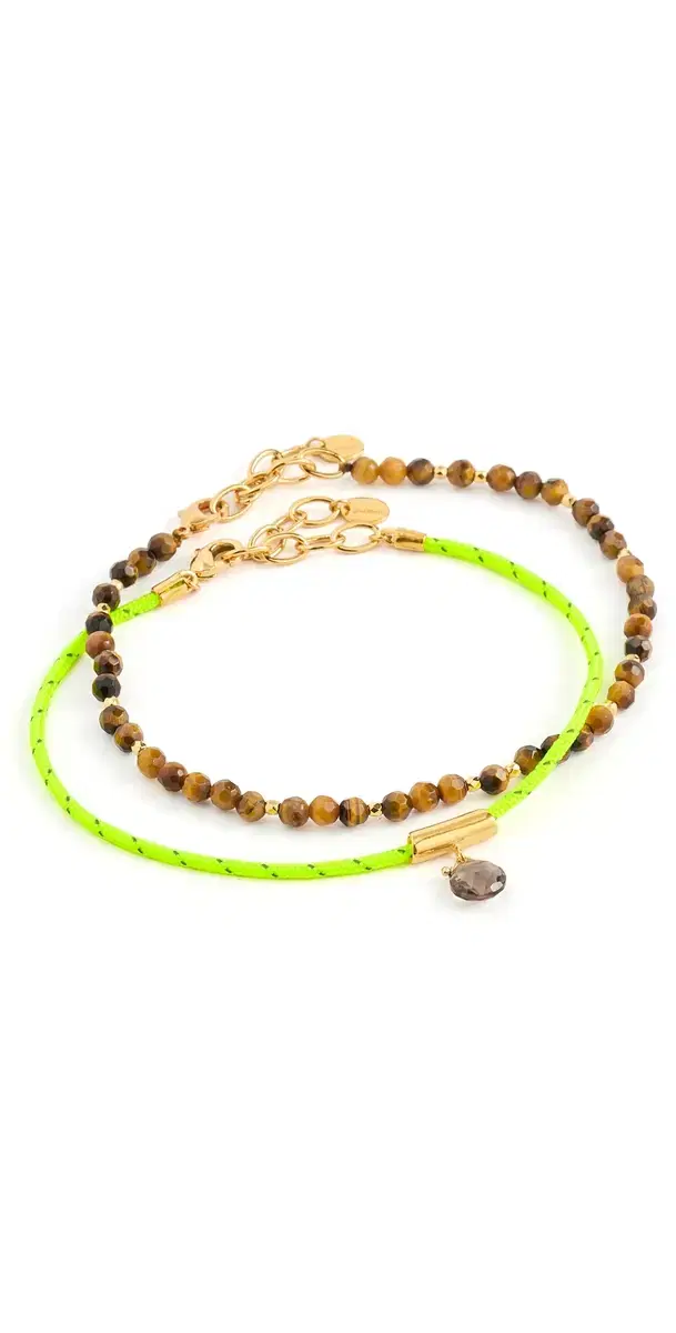 Chan Luu Surf Anklet Set Tigers Eye One Size