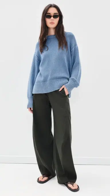 Guest In Residence unwash Cozy Crew Sweater Delft Blue | Thumbnail 5 Guest In Residence unwash Cozy Crew Sweater Delft Blue | Thumbnail 5