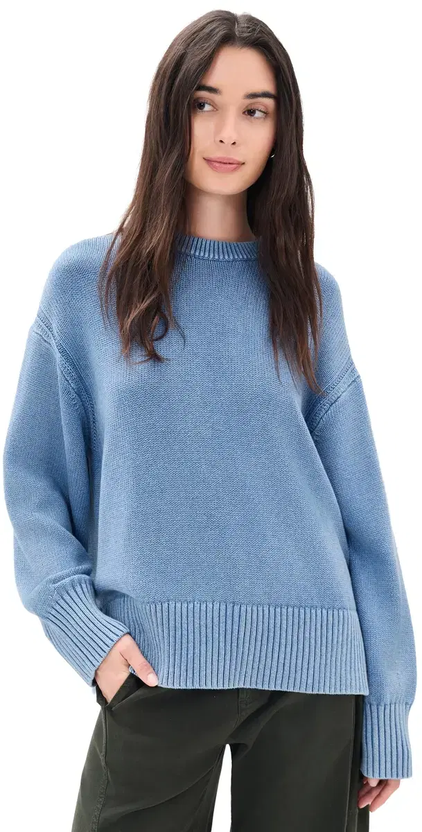 Guest In Residence unwash Cozy Crew Sweater Delft Blue