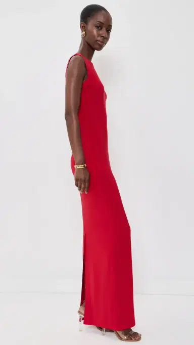 Norma Kamali Sleeveless Maxi Dress Tiger Red L | Thumbnail 4