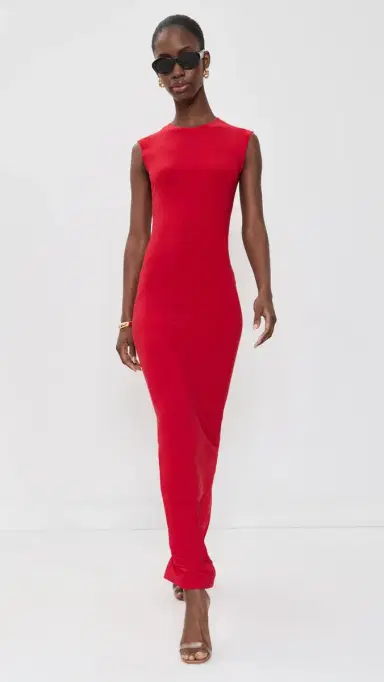 Norma Kamali Sleeveless Maxi Dress Tiger Red L | Thumbnail 5