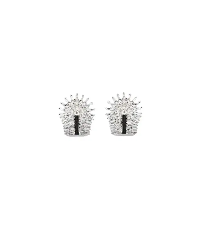 Kamyen Eyelash 18kt white gold earrings with diamonds