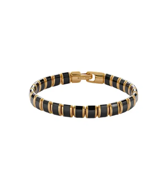 David Yurman Spiritual Beads 18kt gold bracelet with onyx