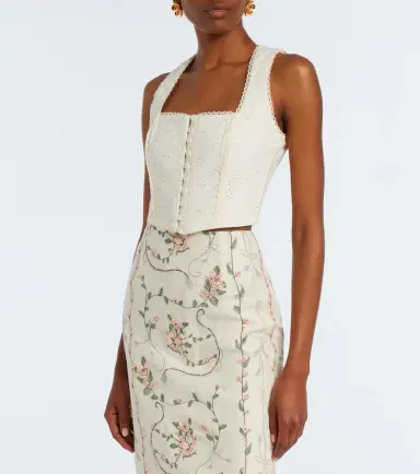 Agua by Agua Bendita Cornalina broderie anglaise cotton bustier top | Thumbnail 3 Agua by Agua Bendita Cornalina broderie anglaise cotton bustier top | Thumbnail 3