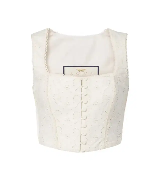 Agua by Agua Bendita Cornalina broderie anglaise cotton bustier top