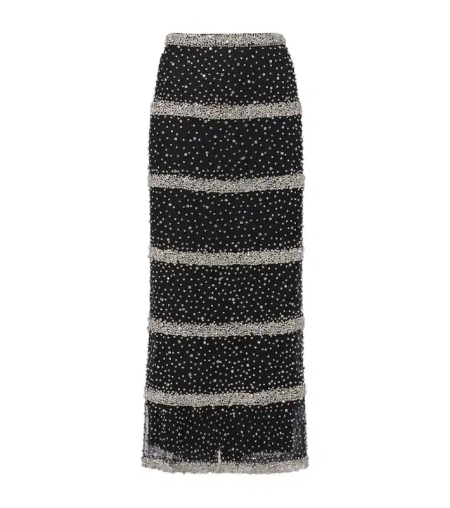 Costarellos Marice crystal-embellished midi skirt