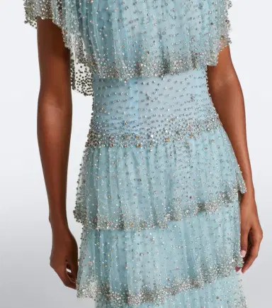 Costarellos Crystal-embellished tiered tulle gown | Thumbnail 4 Costarellos Crystal-embellished tiered tulle gown | Thumbnail 4