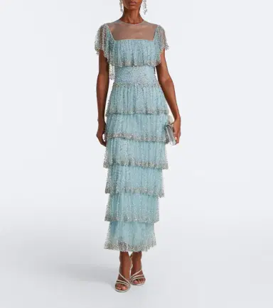 Costarellos Crystal-embellished tiered tulle gown | Thumbnail 5 Costarellos Crystal-embellished tiered tulle gown | Thumbnail 5