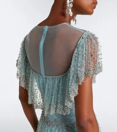 Costarellos Crystal-embellished tiered tulle gown | Thumbnail 6 Costarellos Crystal-embellished tiered tulle gown | Thumbnail 6