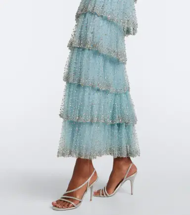 Costarellos Crystal-embellished tiered tulle gown | Thumbnail 7 Costarellos Crystal-embellished tiered tulle gown | Thumbnail 7