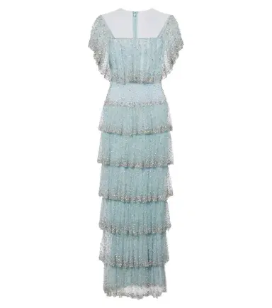 Costarellos Crystal-embellished tiered tulle gown | Thumbnail 1 Costarellos Crystal-embellished tiered tulle gown | Thumbnail 1