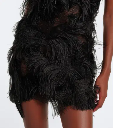 The Attico Feather-trimmed minidress | Thumbnail 3 The Attico Feather-trimmed minidress | Thumbnail 3