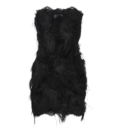 The Attico Feather-trimmed minidress | Thumbnail 1 The Attico Feather-trimmed minidress | Thumbnail 1