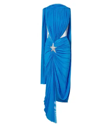 David Koma Draped embellished tulle midi dress | Thumbnail 1 David Koma Draped embellished tulle midi dress | Thumbnail 1