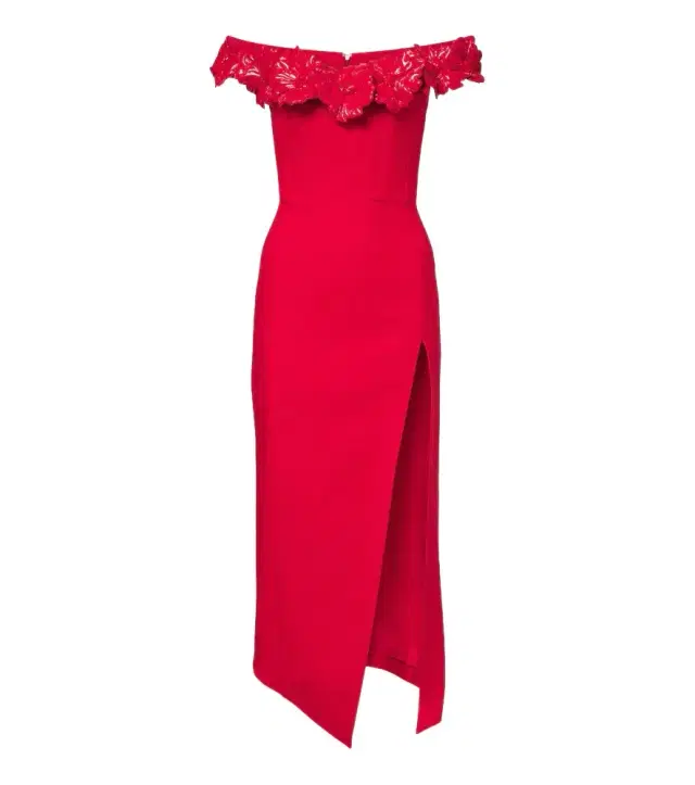 David Koma Off-shoulder wool-blend bustier dress