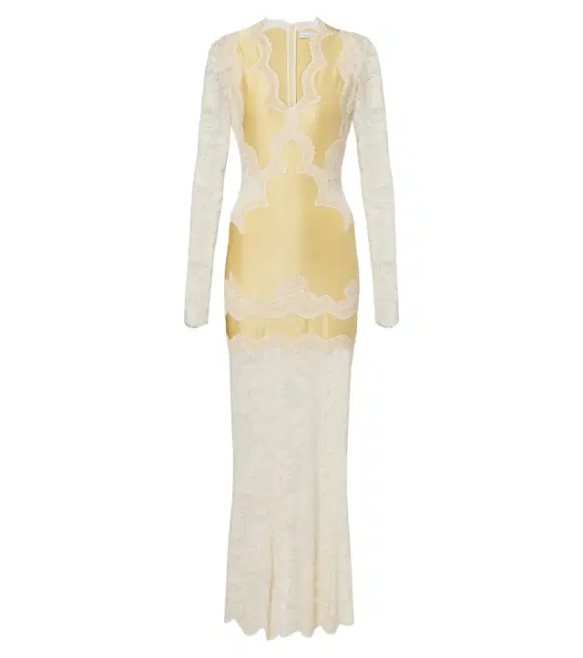 Rabanne Lace and satin maxi dress