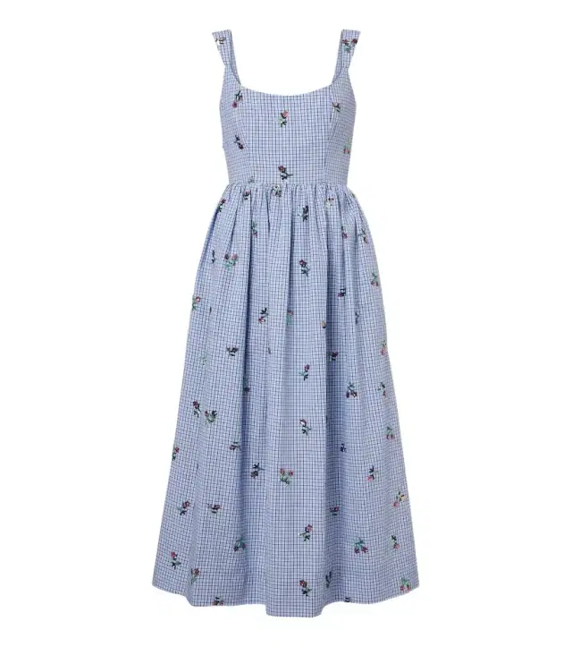 Markarian Nara sequined gingham cotton midi dress