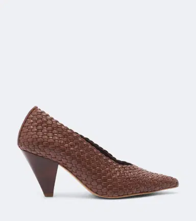 Souliers Martinez Samia woven leather pumps | Thumbnail 3