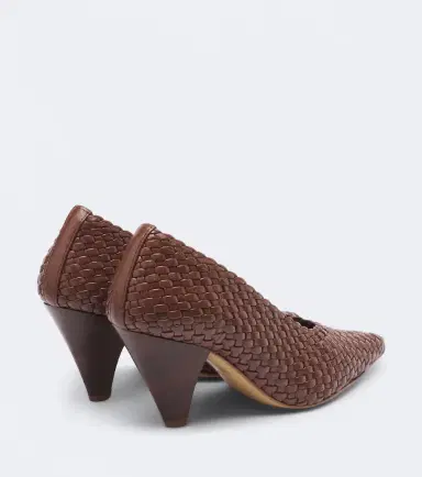 Souliers Martinez Samia woven leather pumps | Thumbnail 4