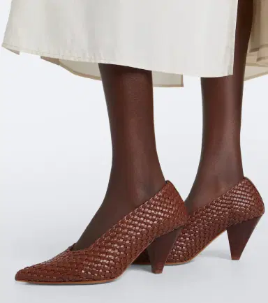 Souliers Martinez Samia woven leather pumps | Thumbnail 6