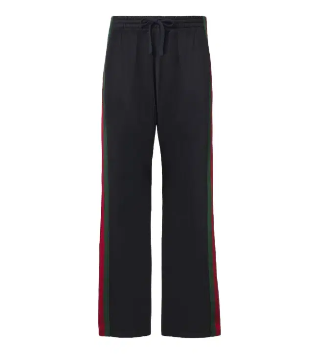 Gucci Web Stripe silk and cotton wide-leg pants