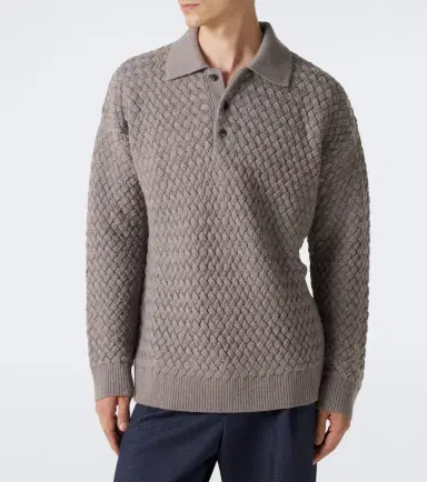 Bottega Veneta Intrecciato wool polo sweater | Thumbnail 2
