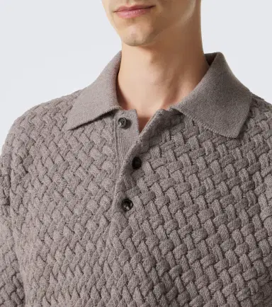 Bottega Veneta Intrecciato wool polo sweater | Thumbnail 3