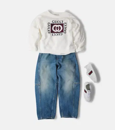Gucci Kids Interlocking G printed cotton sweatshirt | Thumbnail 4 Gucci Kids Interlocking G printed cotton sweatshirt | Thumbnail 4