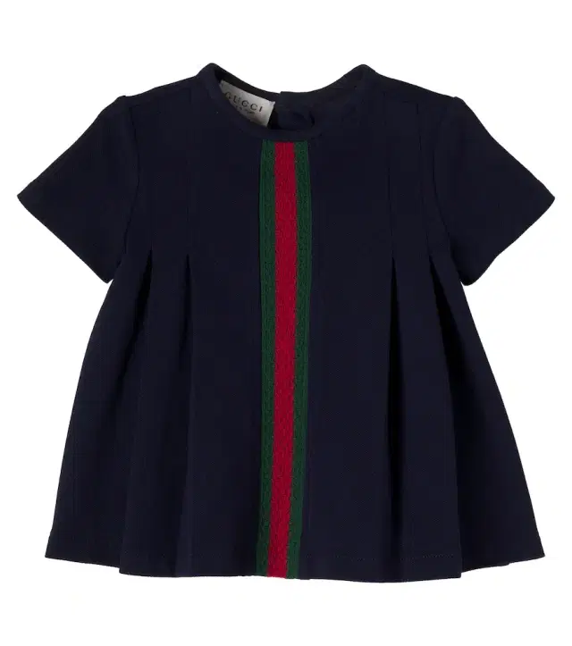 Gucci Kids Baby Web Stripe cotton-blend piqué dress