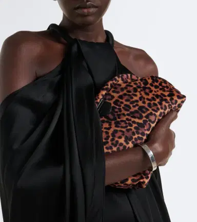 Stella McCartney Falabella Small leopard-print velvet clutch | Thumbnail 4 Stella McCartney Falabella Small leopard-print velvet clutch | Thumbnail 4