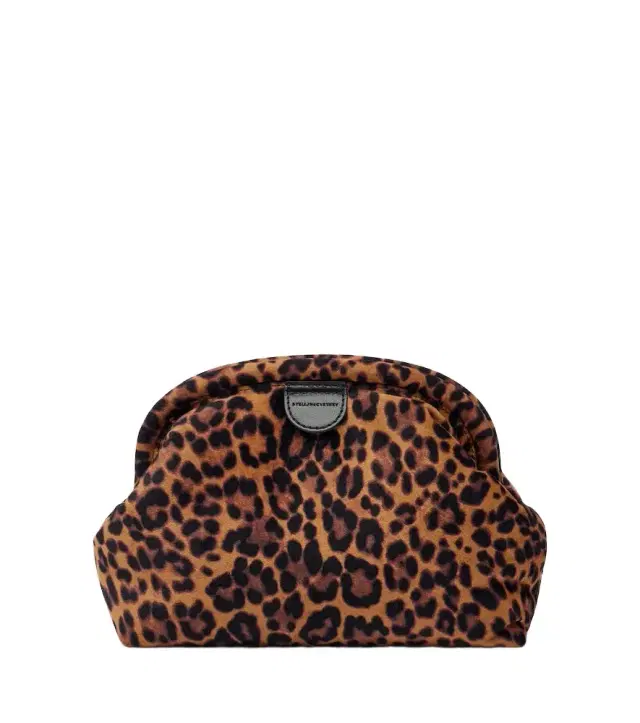 Stella McCartney Falabella Small leopard-print velvet clutch