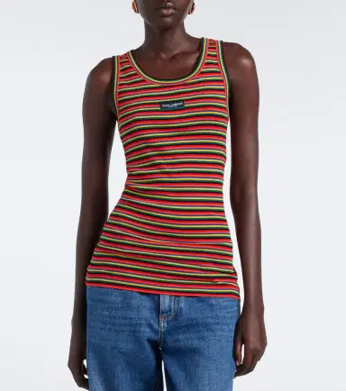 Dolce & Gabbana Knitted striped cotton tank top | Thumbnail 3 Dolce & Gabbana Knitted striped cotton tank top | Thumbnail 3