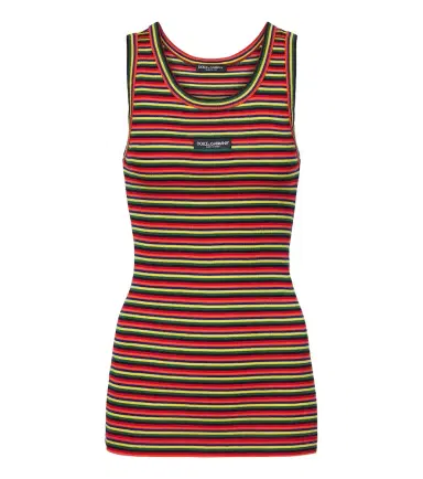 Dolce & Gabbana Knitted striped cotton tank top | Thumbnail 1 Dolce & Gabbana Knitted striped cotton tank top | Thumbnail 1