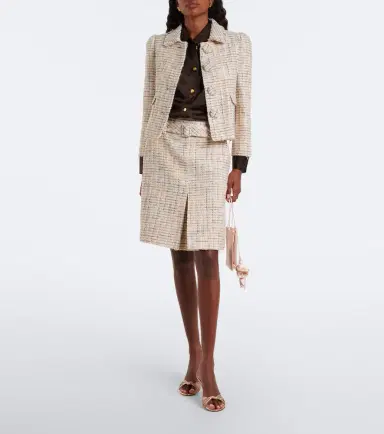 SHUSHU/TONG Checked cotton-blend cropped jacket | Thumbnail 3 SHUSHU/TONG Checked cotton-blend cropped jacket | Thumbnail 3