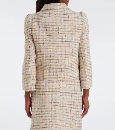 SHUSHU/TONG Checked cotton-blend cropped jacket | Thumbnail 4 SHUSHU/TONG Checked cotton-blend cropped jacket | Thumbnail 4