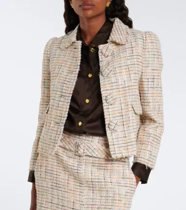 SHUSHU/TONG Checked cotton-blend cropped jacket | Thumbnail 6 SHUSHU/TONG Checked cotton-blend cropped jacket | Thumbnail 6