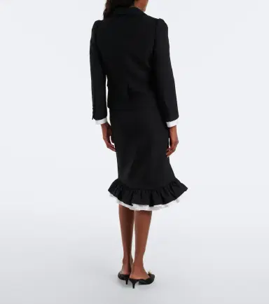 SHUSHU/TONG Ruffled wool and silk midi skirt | Thumbnail 3 SHUSHU/TONG Ruffled wool and silk midi skirt | Thumbnail 3