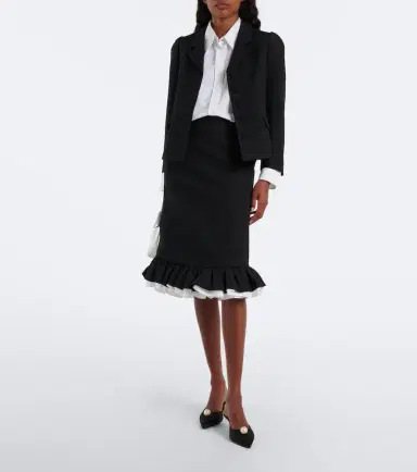 SHUSHU/TONG Ruffled wool and silk midi skirt | Thumbnail 4 SHUSHU/TONG Ruffled wool and silk midi skirt | Thumbnail 4