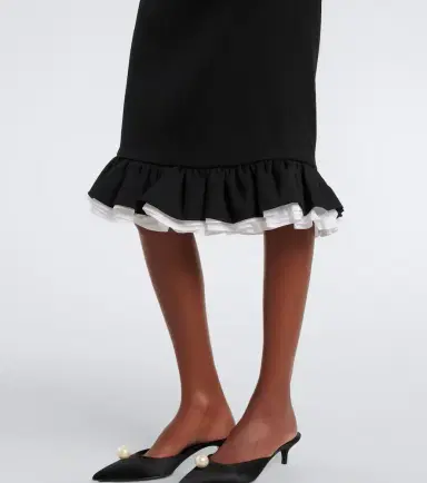 SHUSHU/TONG Ruffled wool and silk midi skirt | Thumbnail 6 SHUSHU/TONG Ruffled wool and silk midi skirt | Thumbnail 6