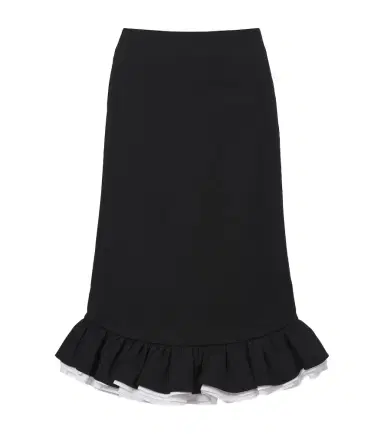 SHUSHU/TONG Ruffled wool and silk midi skirt | Thumbnail 1 SHUSHU/TONG Ruffled wool and silk midi skirt | Thumbnail 1