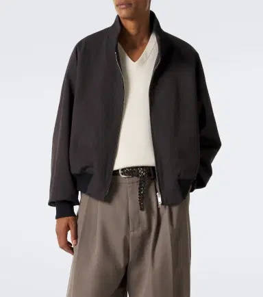 Studio Nicholson Over cotton and wool bomber jacket | Thumbnail 4 Studio Nicholson Over cotton and wool bomber jacket | Thumbnail 4