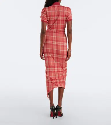 Vivienne Westwood Pulling checked ruched cotton midi dress | Thumbnail 6 Vivienne Westwood Pulling checked ruched cotton midi dress | Thumbnail 6