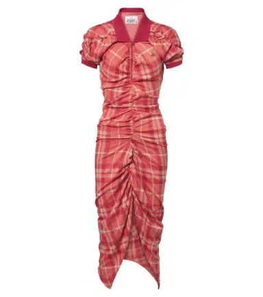 Vivienne Westwood Pulling checked ruched cotton midi dress | Thumbnail 1 Vivienne Westwood Pulling checked ruched cotton midi dress | Thumbnail 1