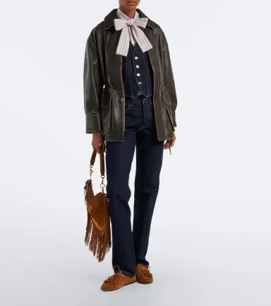 Polo Ralph Lauren Bow-detail striped cotton poplin shirt | Thumbnail 5