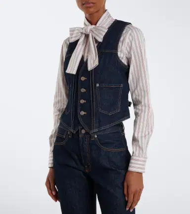 Polo Ralph Lauren Bow-detail striped cotton poplin shirt | Thumbnail 7