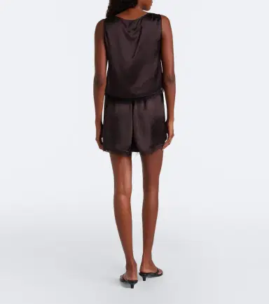 LESET Barb lace-trimmed satin miniskirt | Thumbnail 3