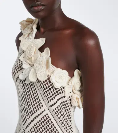 JW Anderson Floral-appliqué crochet cotton maxi dress | Thumbnail 2 JW Anderson Floral-appliqué crochet cotton maxi dress | Thumbnail 2