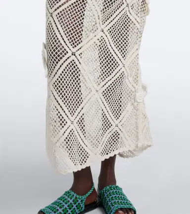 JW Anderson Floral-appliqué crochet cotton maxi dress | Thumbnail 3 JW Anderson Floral-appliqué crochet cotton maxi dress | Thumbnail 3