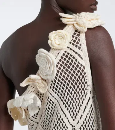 JW Anderson Floral-appliqué crochet cotton maxi dress | Thumbnail 4 JW Anderson Floral-appliqué crochet cotton maxi dress | Thumbnail 4