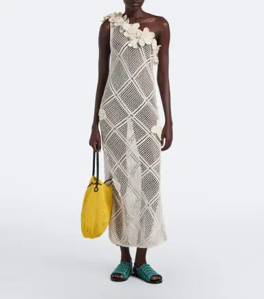 JW Anderson Floral-appliqué crochet cotton maxi dress | Thumbnail 6 JW Anderson Floral-appliqué crochet cotton maxi dress | Thumbnail 6